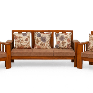 Premium Sagwan (Teakwood) 5-Seater Wooden Sofa Set | 3+1+1 Classic Design