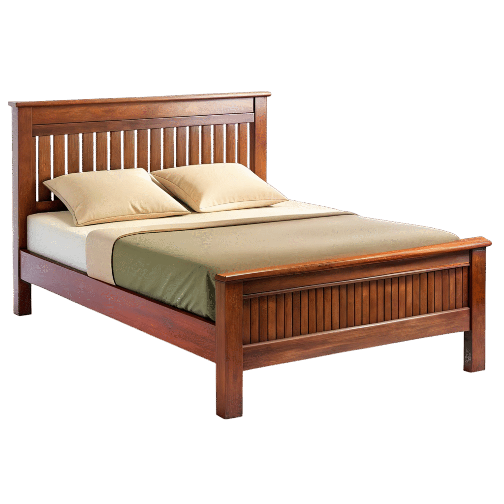 Wooden Bed with Storage